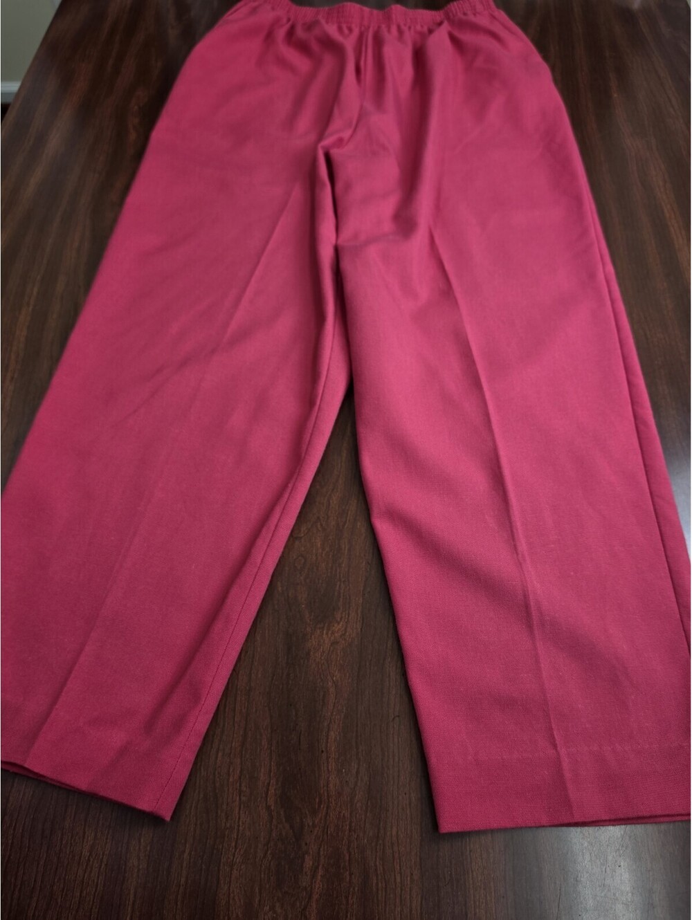 Alfred Dunner Magenta Pink Linen Blend Pull On Casual Pants Size 14 Easy Leisure